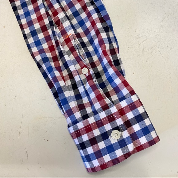 Jack Spade Men’s Plaid Long Sleeve Button Down Shirt Red Blue Size Large - Picture 8 of 9